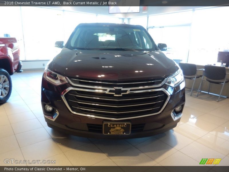 Black Currant Metallic / Jet Black 2018 Chevrolet Traverse LT AWD