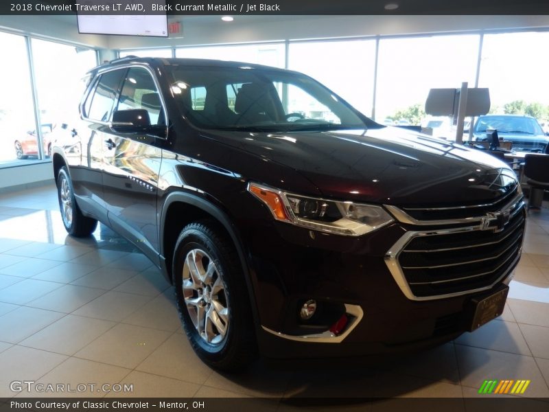 Black Currant Metallic / Jet Black 2018 Chevrolet Traverse LT AWD
