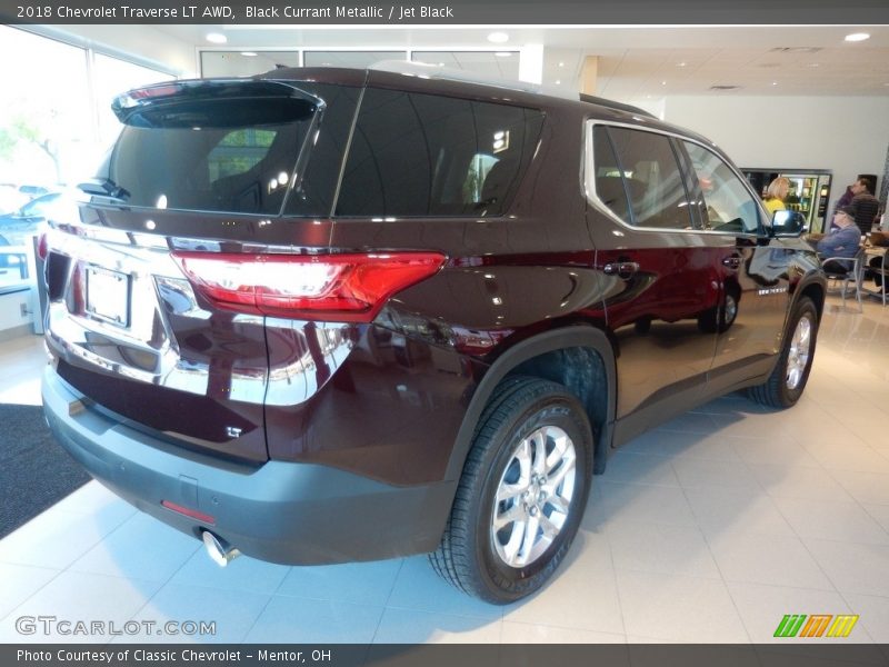 Black Currant Metallic / Jet Black 2018 Chevrolet Traverse LT AWD