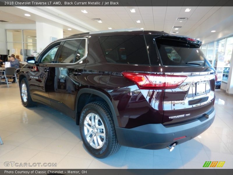 Black Currant Metallic / Jet Black 2018 Chevrolet Traverse LT AWD