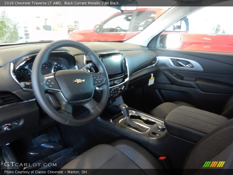 Black Currant Metallic / Jet Black 2018 Chevrolet Traverse LT AWD