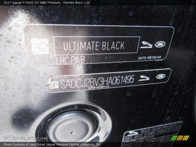 Ultimate Black / Jet 2017 Jaguar F-PACE 35t AWD Premium