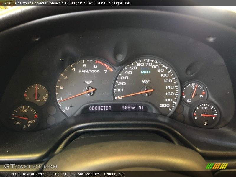 Magnetic Red II Metallic / Light Oak 2001 Chevrolet Corvette Convertible