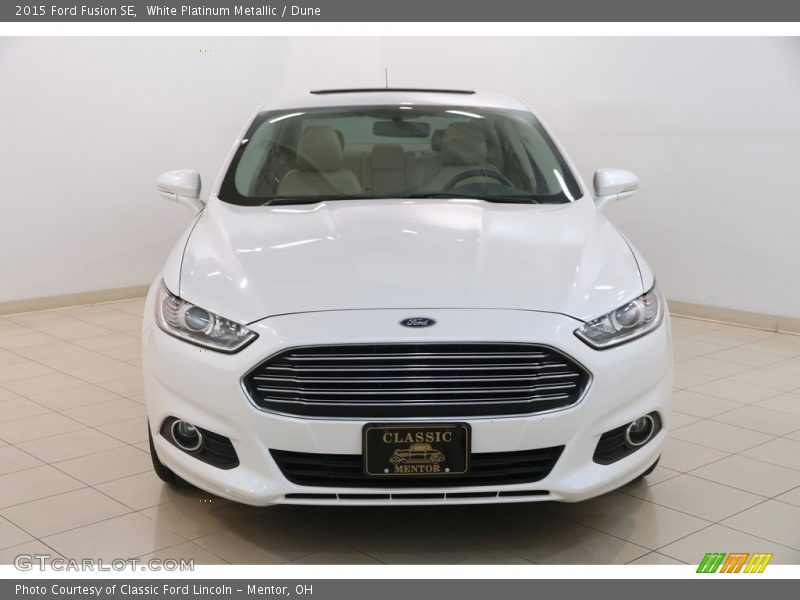 White Platinum Metallic / Dune 2015 Ford Fusion SE