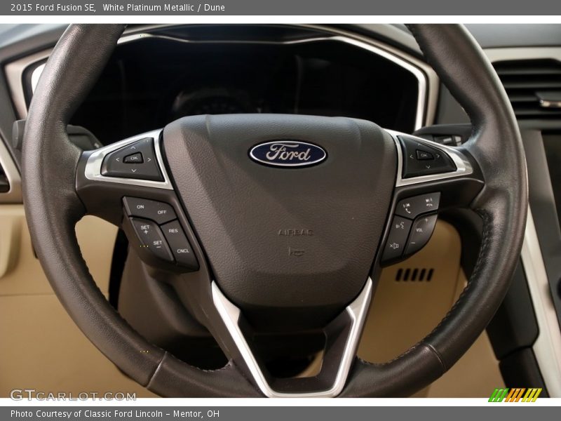 White Platinum Metallic / Dune 2015 Ford Fusion SE