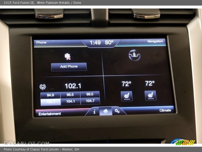 White Platinum Metallic / Dune 2015 Ford Fusion SE