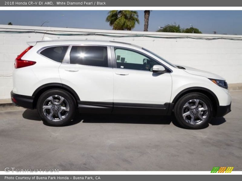 White Diamond Pearl / Black 2018 Honda CR-V EX AWD