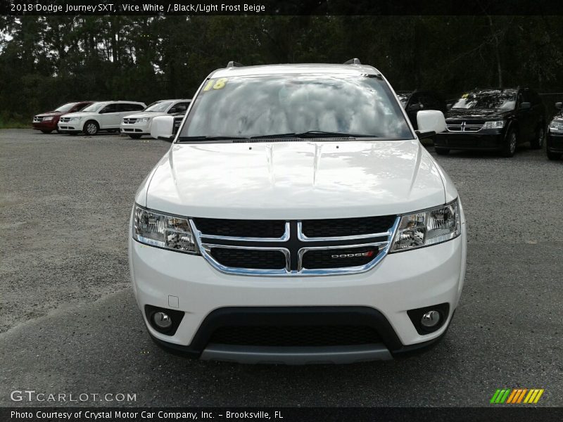 Vice White / Black/Light Frost Beige 2018 Dodge Journey SXT