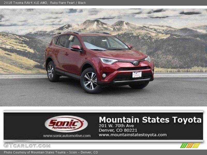 Ruby Flare Pearl / Black 2018 Toyota RAV4 XLE AWD