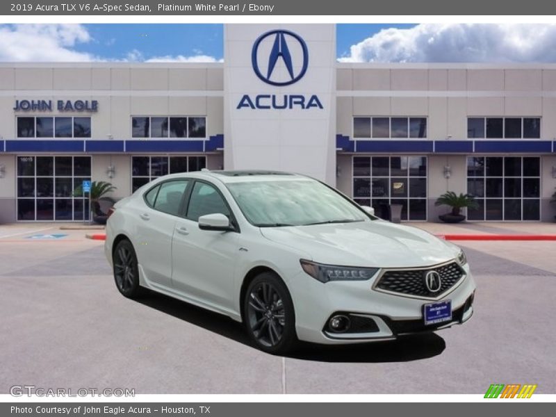 Platinum White Pearl / Ebony 2019 Acura TLX V6 A-Spec Sedan