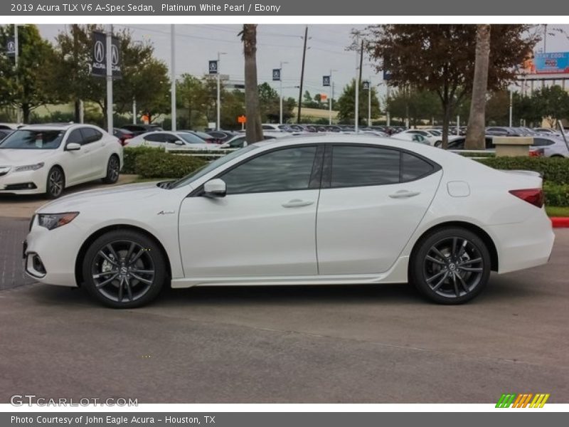 Platinum White Pearl / Ebony 2019 Acura TLX V6 A-Spec Sedan