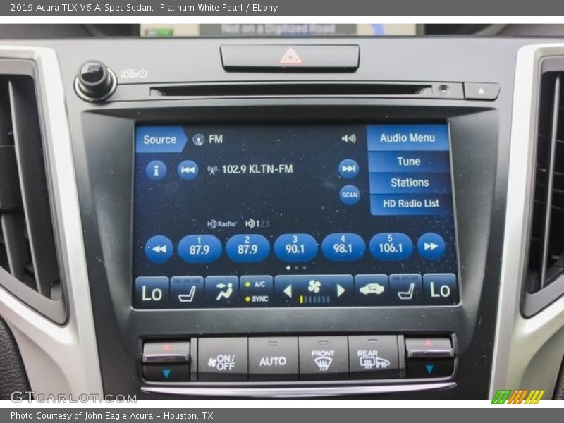 Platinum White Pearl / Ebony 2019 Acura TLX V6 A-Spec Sedan