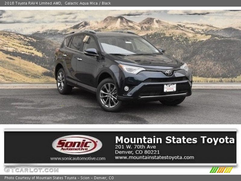 Galactic Aqua Mica / Black 2018 Toyota RAV4 Limited AWD
