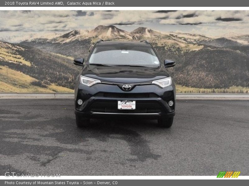Galactic Aqua Mica / Black 2018 Toyota RAV4 Limited AWD