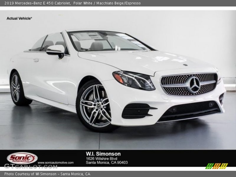 Polar White / Macchiato Beige/Espresso 2019 Mercedes-Benz E 450 Cabriolet