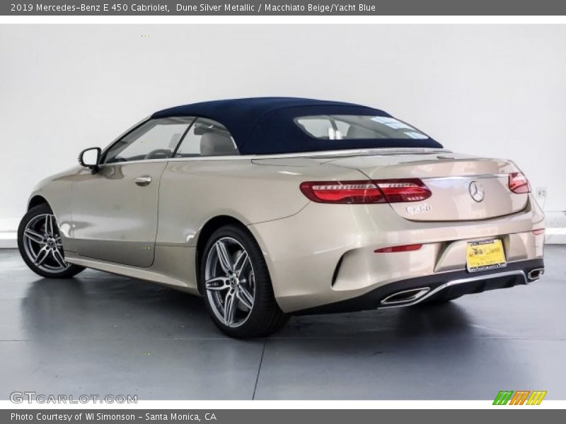 Dune Silver Metallic / Macchiato Beige/Yacht Blue 2019 Mercedes-Benz E 450 Cabriolet