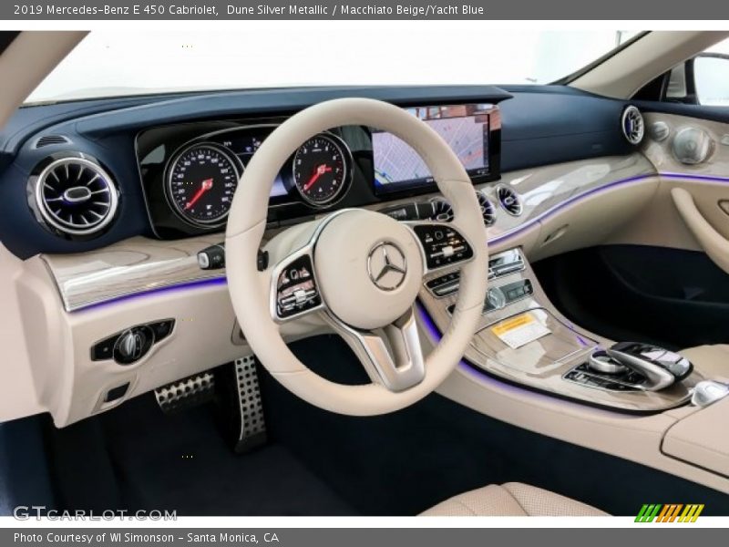 Dune Silver Metallic / Macchiato Beige/Yacht Blue 2019 Mercedes-Benz E 450 Cabriolet