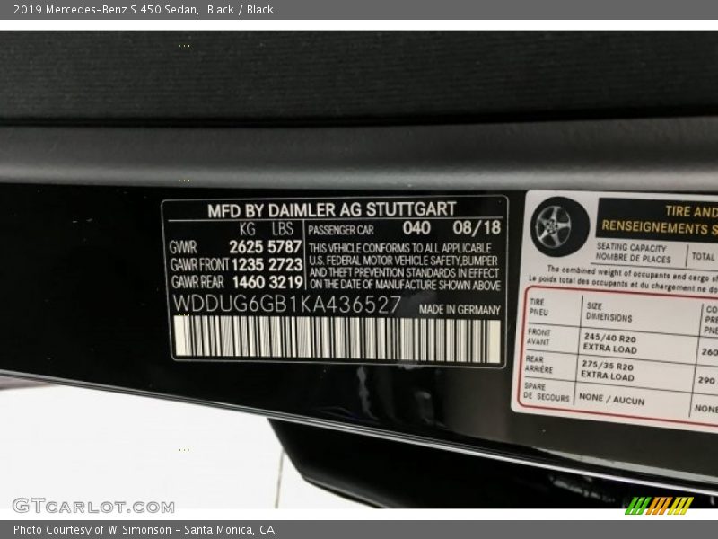 Black / Black 2019 Mercedes-Benz S 450 Sedan