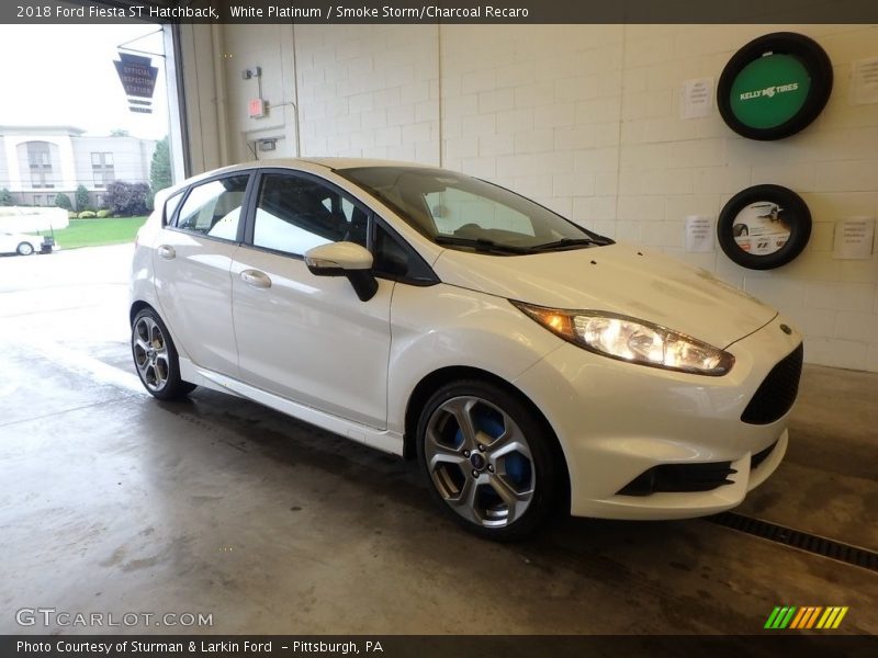 White Platinum / Smoke Storm/Charcoal Recaro 2018 Ford Fiesta ST Hatchback