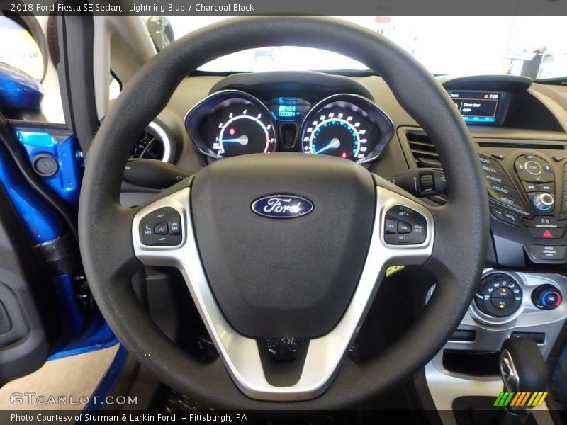 Lightning Blue / Charcoal Black 2018 Ford Fiesta SE Sedan