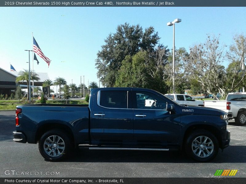 Northsky Blue Metallic / Jet Black 2019 Chevrolet Silverado 1500 High Country Crew Cab 4WD