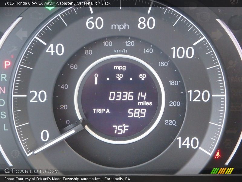 Alabaster Silver Metallic / Black 2015 Honda CR-V LX AWD