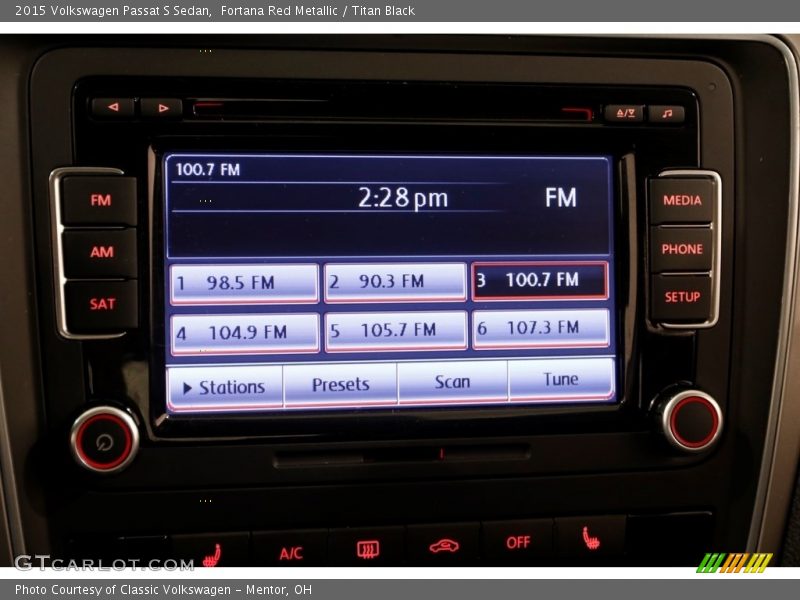 Fortana Red Metallic / Titan Black 2015 Volkswagen Passat S Sedan