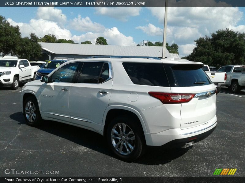 Pearl White / Jet Black/Loft Brown 2019 Chevrolet Traverse High Country AWD