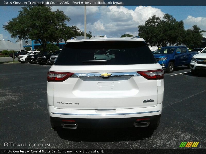 Pearl White / Jet Black/Loft Brown 2019 Chevrolet Traverse High Country AWD