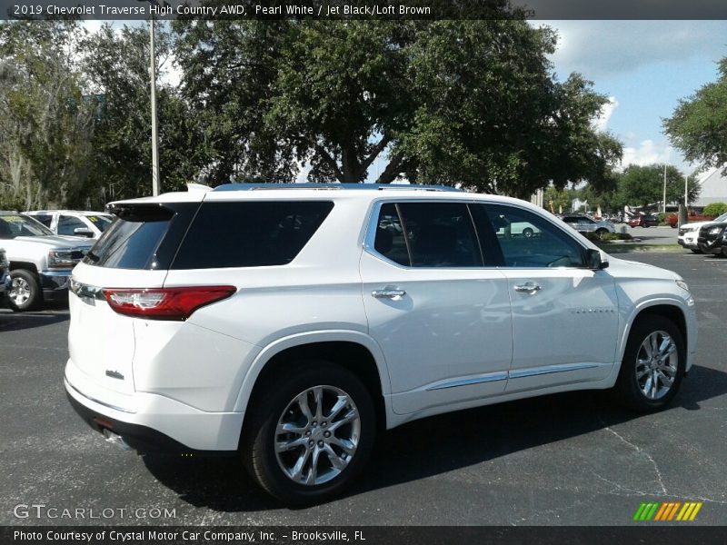 Pearl White / Jet Black/Loft Brown 2019 Chevrolet Traverse High Country AWD