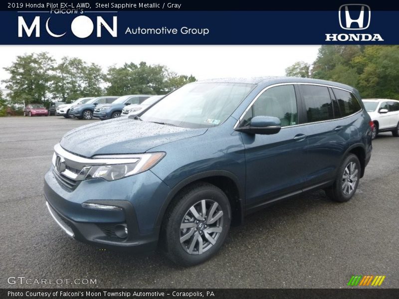 Steel Sapphire Metallic / Gray 2019 Honda Pilot EX-L AWD