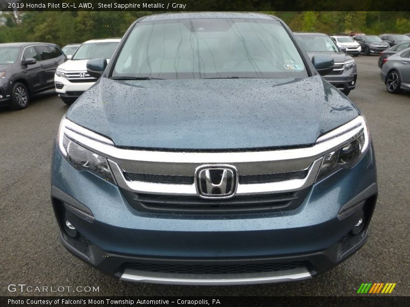 Steel Sapphire Metallic / Gray 2019 Honda Pilot EX-L AWD