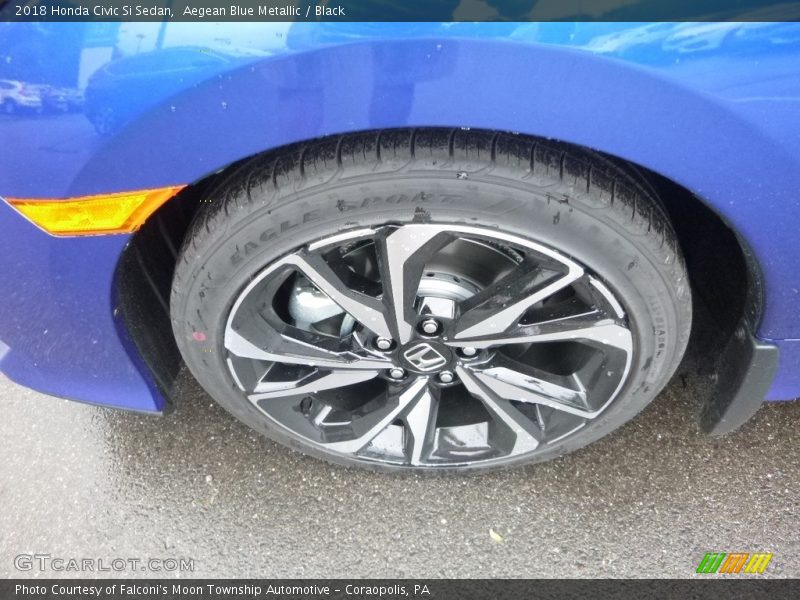 Aegean Blue Metallic / Black 2018 Honda Civic Si Sedan