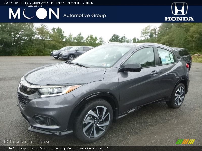 Modern Steel Metallic / Black 2019 Honda HR-V Sport AWD