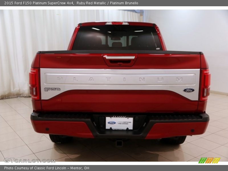 Ruby Red Metallic / Platinum Brunello 2015 Ford F150 Platinum SuperCrew 4x4