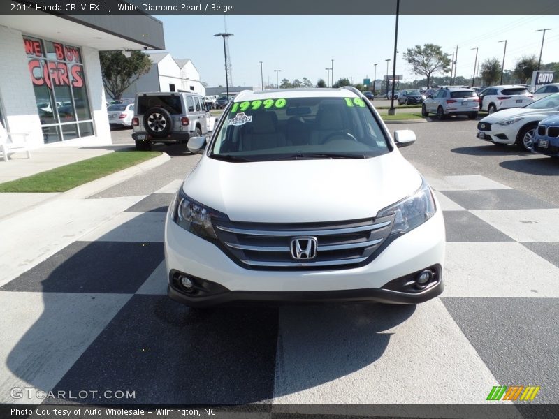 White Diamond Pearl / Beige 2014 Honda CR-V EX-L