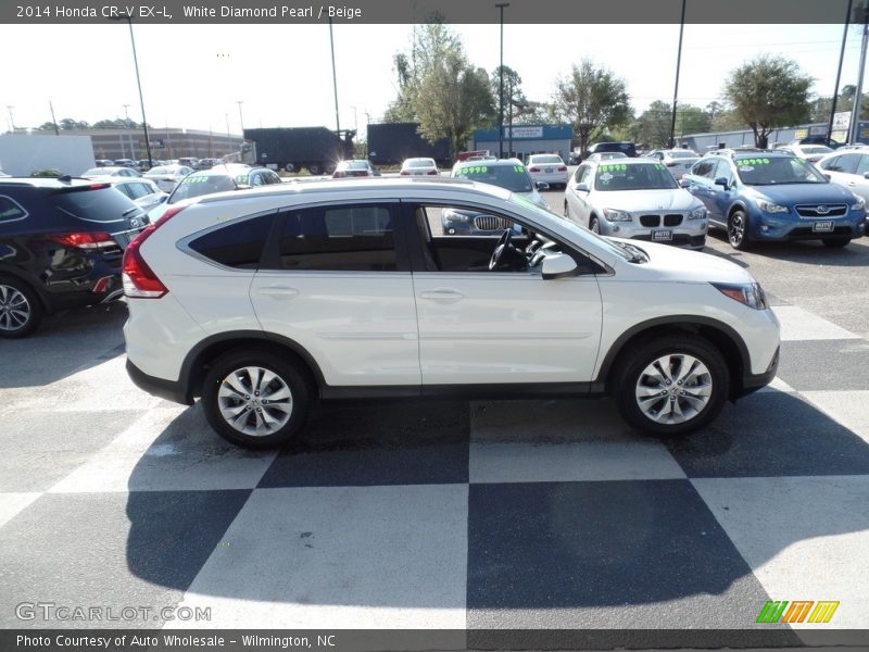 White Diamond Pearl / Beige 2014 Honda CR-V EX-L