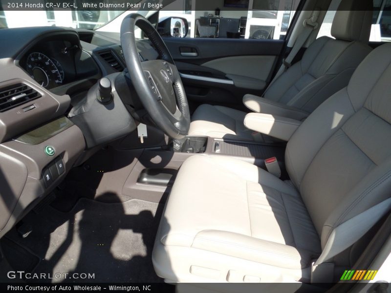 White Diamond Pearl / Beige 2014 Honda CR-V EX-L
