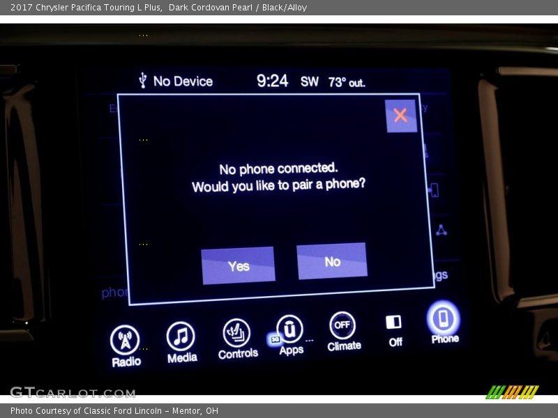 Dark Cordovan Pearl / Black/Alloy 2017 Chrysler Pacifica Touring L Plus