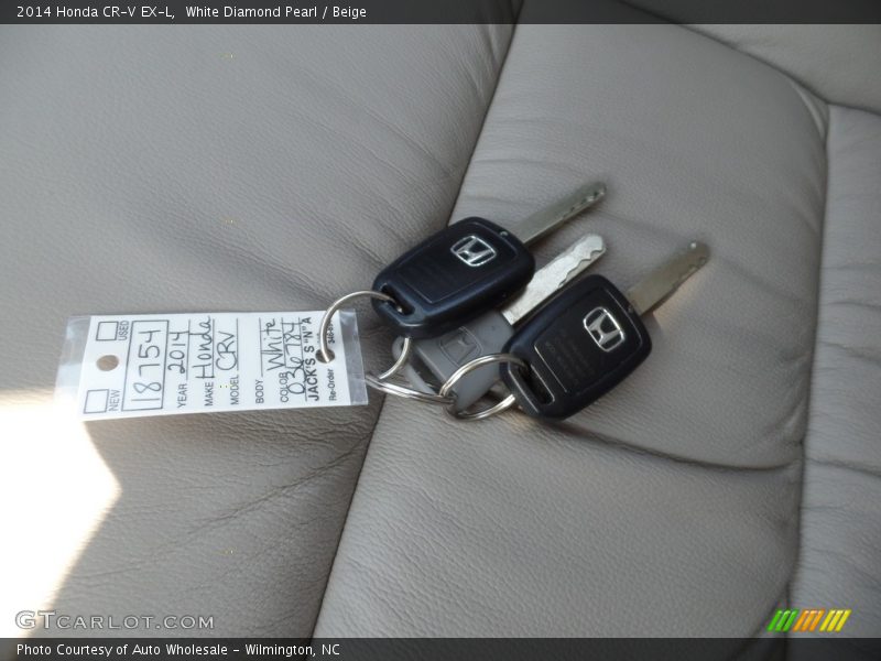 White Diamond Pearl / Beige 2014 Honda CR-V EX-L