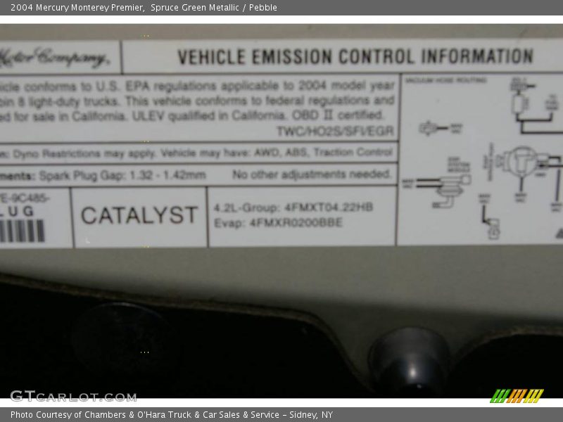 Spruce Green Metallic / Pebble 2004 Mercury Monterey Premier