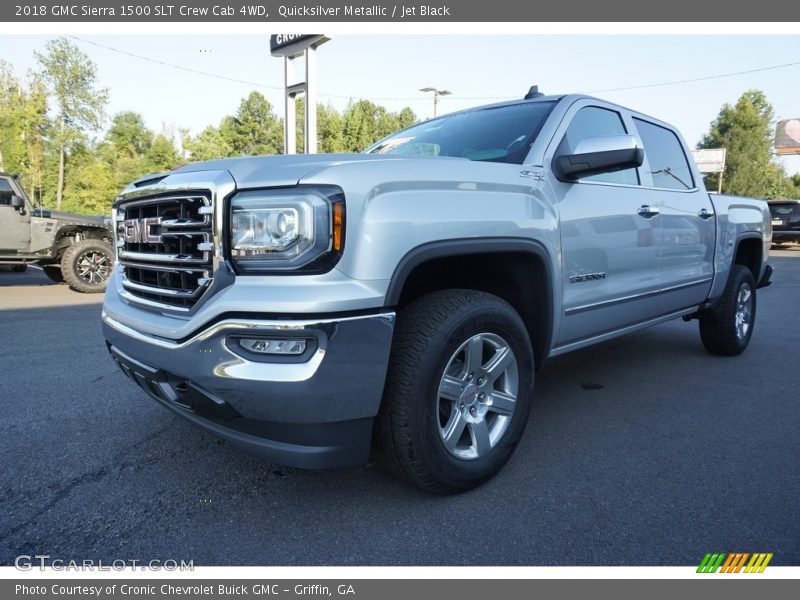 Quicksilver Metallic / Jet Black 2018 GMC Sierra 1500 SLT Crew Cab 4WD