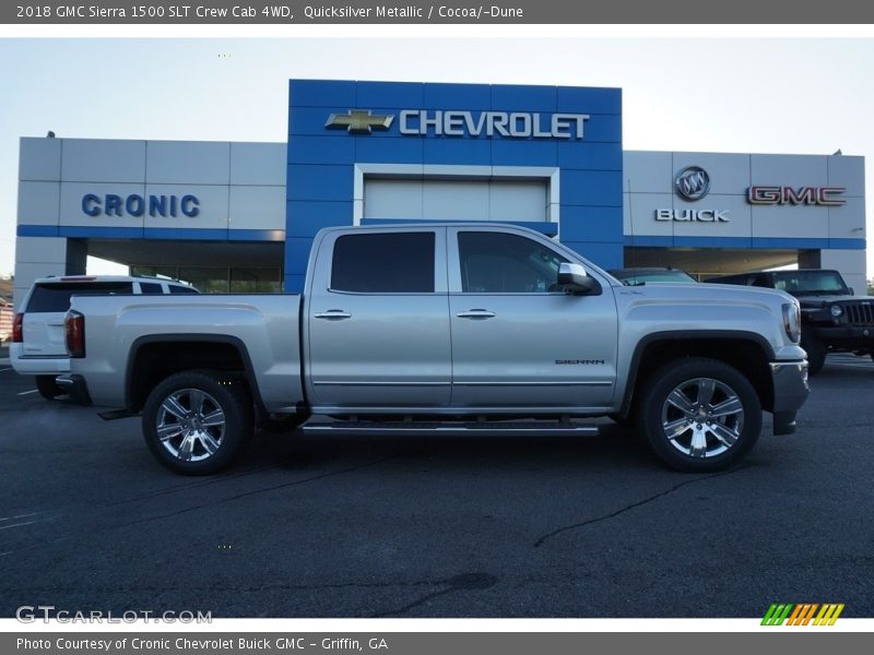 Quicksilver Metallic / Cocoa/­Dune 2018 GMC Sierra 1500 SLT Crew Cab 4WD