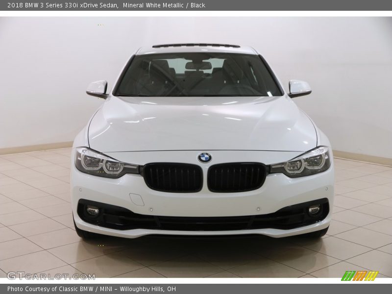 Mineral White Metallic / Black 2018 BMW 3 Series 330i xDrive Sedan