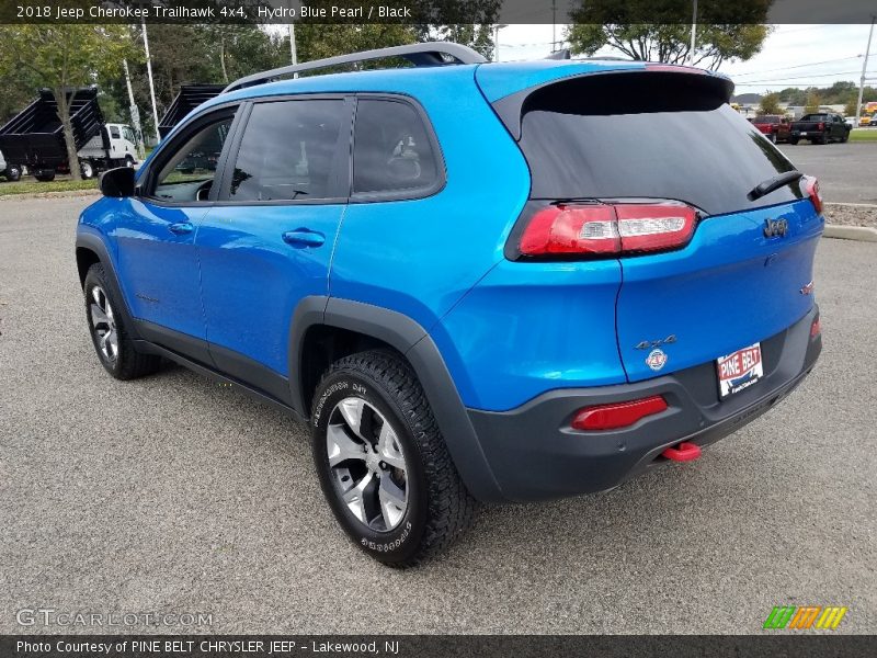 Hydro Blue Pearl / Black 2018 Jeep Cherokee Trailhawk 4x4
