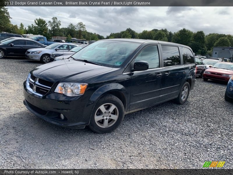 Brilliant Black Crystal Pearl / Black/Light Graystone 2012 Dodge Grand Caravan Crew