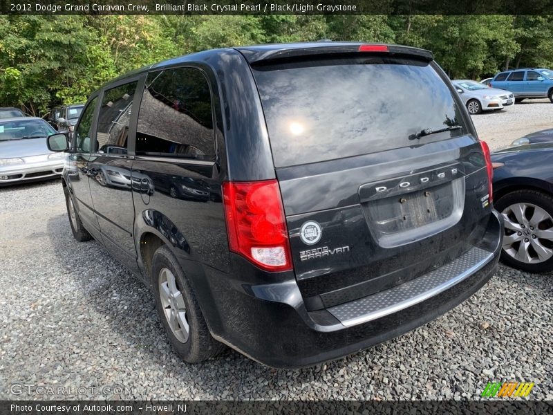 Brilliant Black Crystal Pearl / Black/Light Graystone 2012 Dodge Grand Caravan Crew