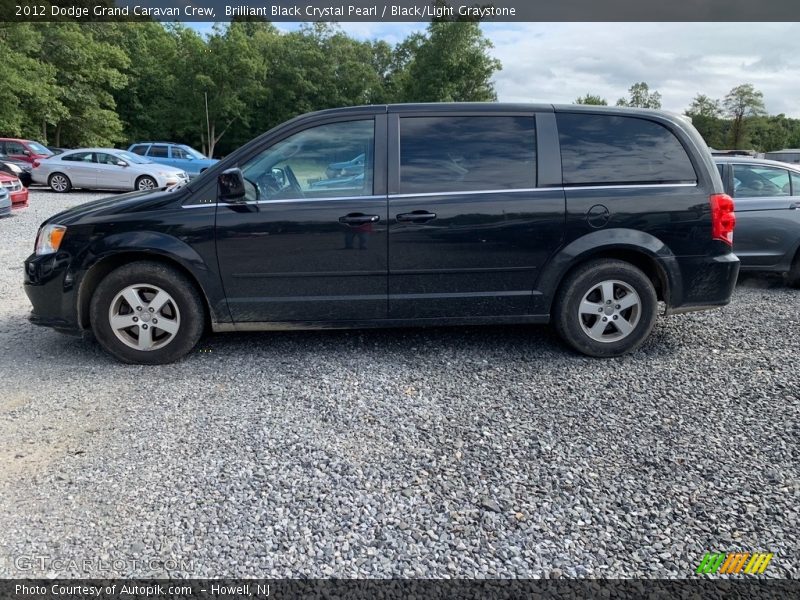 Brilliant Black Crystal Pearl / Black/Light Graystone 2012 Dodge Grand Caravan Crew
