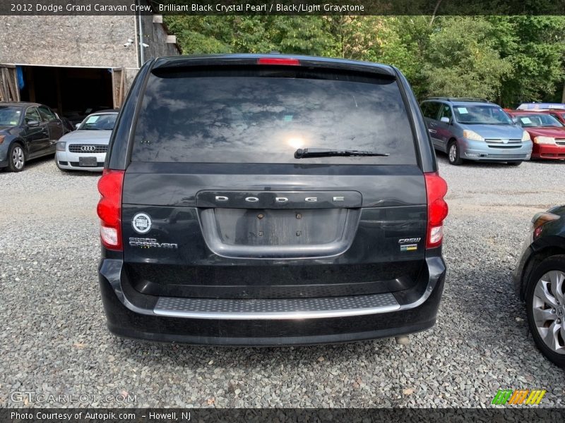 Brilliant Black Crystal Pearl / Black/Light Graystone 2012 Dodge Grand Caravan Crew