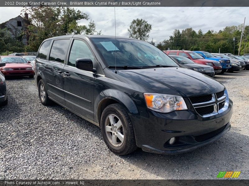 Brilliant Black Crystal Pearl / Black/Light Graystone 2012 Dodge Grand Caravan Crew